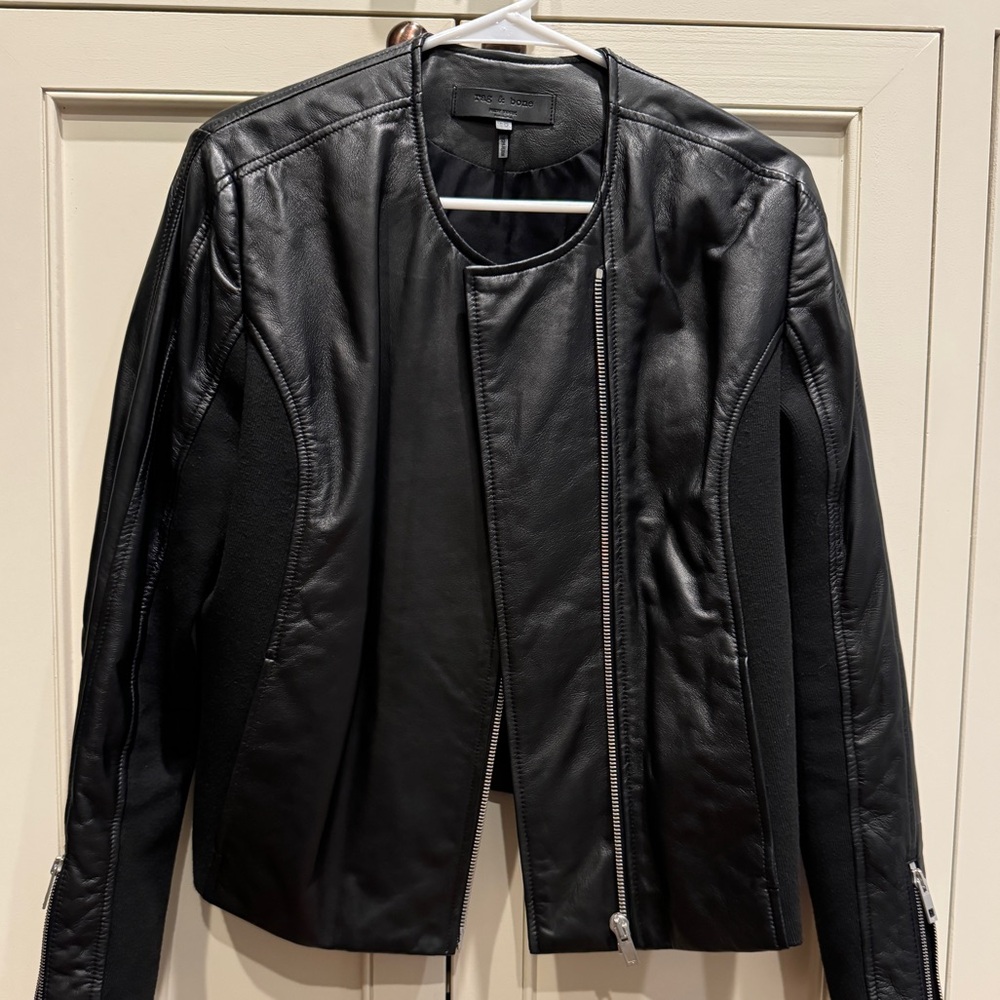 Rag & Bone Ladies leather jacket size 10 fits like a 6.